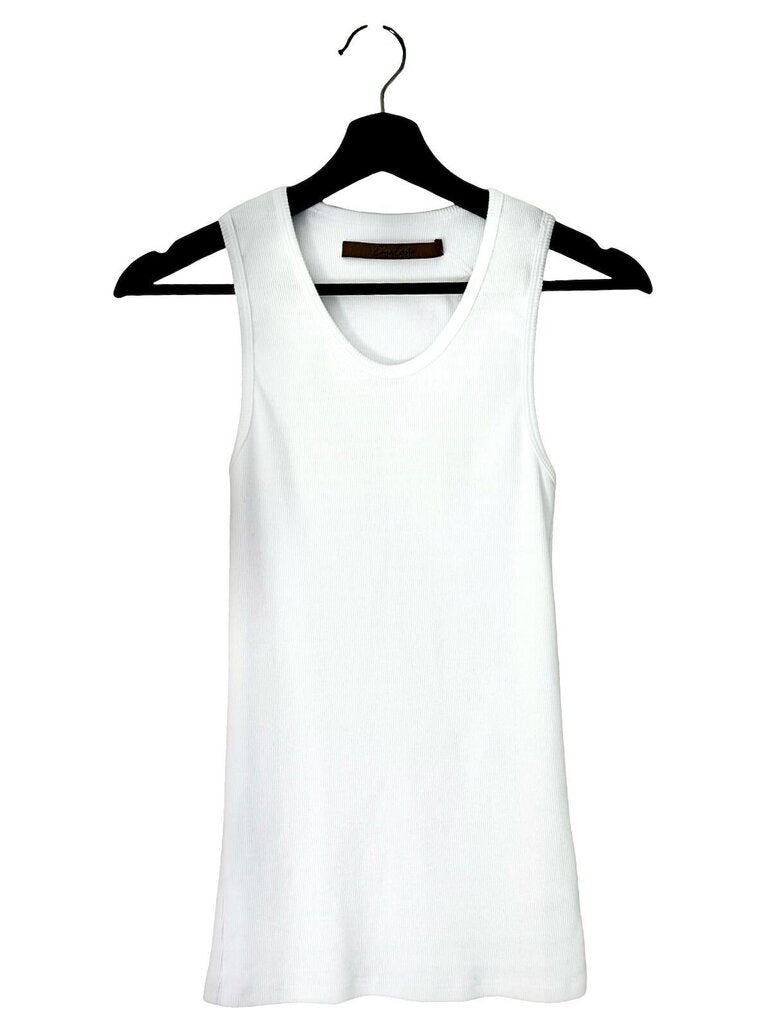 Enza Costa Women's White Ribbed Tank Top
