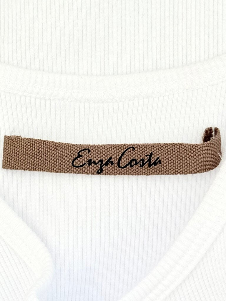 Enza Costa Women's White Ribbed Tank Top