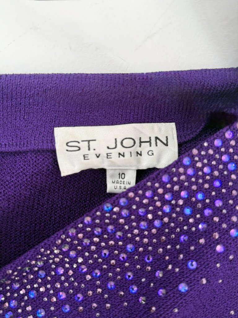 St. John Evening Purple Crystal Detailed Dress Set