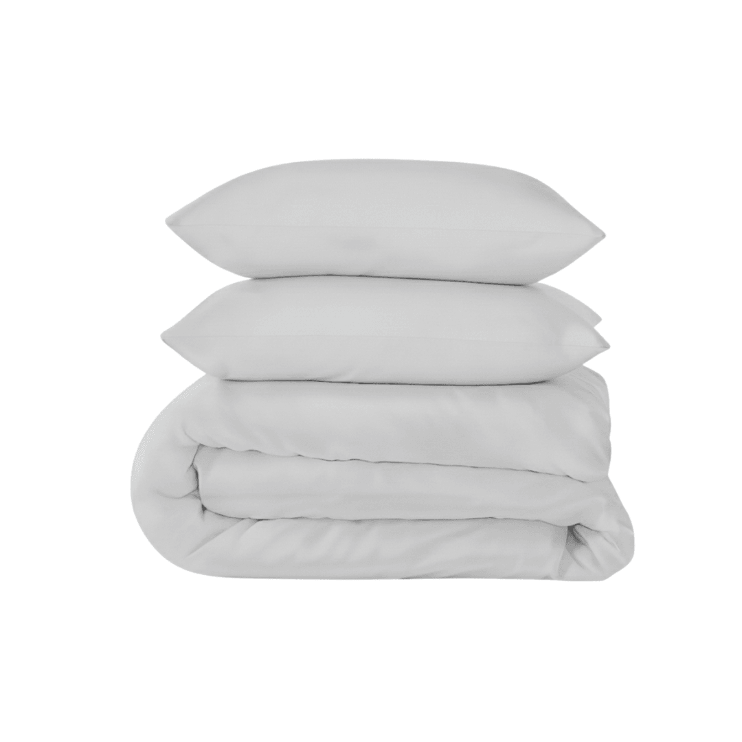 Sateen_Duvet_Cover_Set_in_Light_Grey_Skylark_Owl - PreLoved & Luxe
