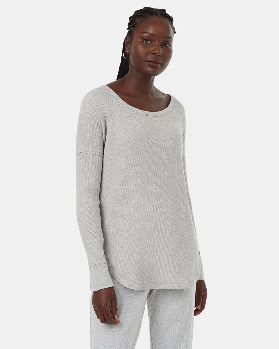 TCW5559-Grey-Women_sWaffleKnitLongsleeveTop_5 - PreLoved & Luxe