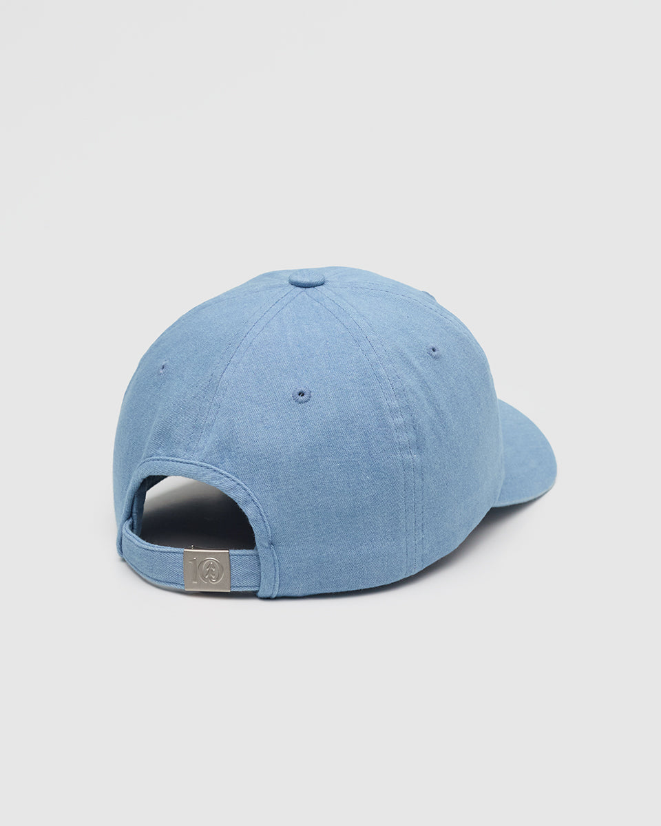 Embroidered Denim Peak Hat