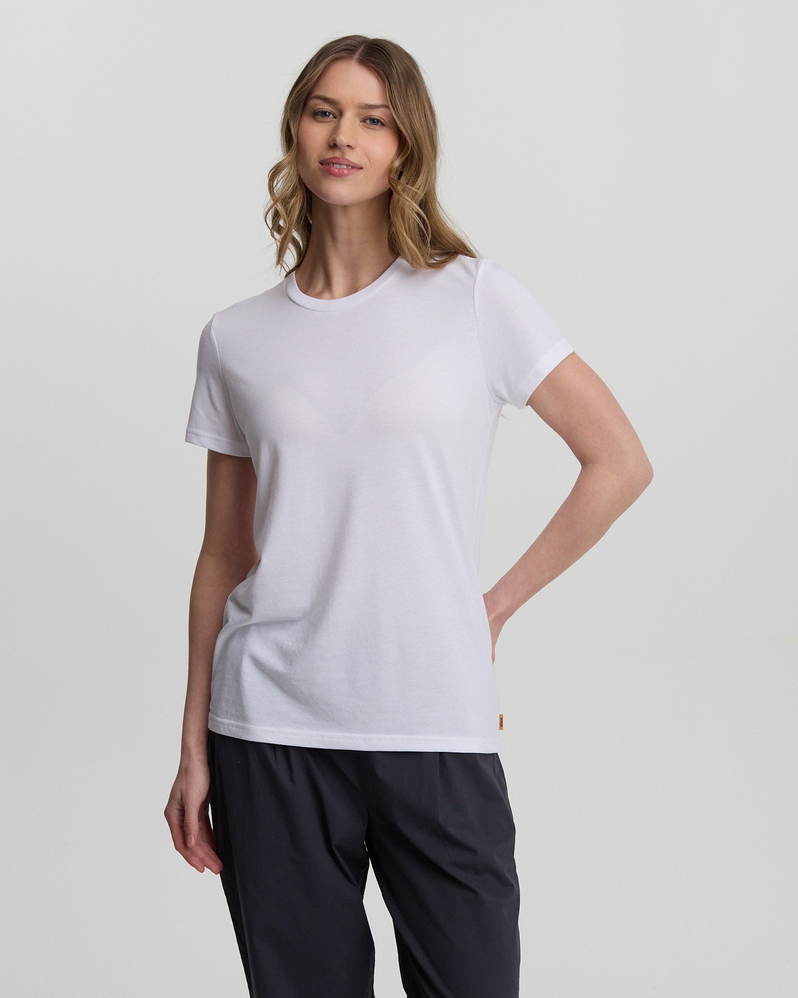 White-Recycled-Polyester-Crew-Neck-T-Shirt-TCW2455-0016_3_4abc1253-870a-4805-80d3-301aa14510a3 - PreLoved & Luxe