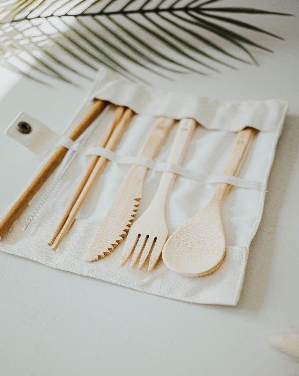 travel-bamboo-utensil-set-with-pouch-bamboo-utensil-zero-waste-mvmt-117847 - PreLoved & Luxe