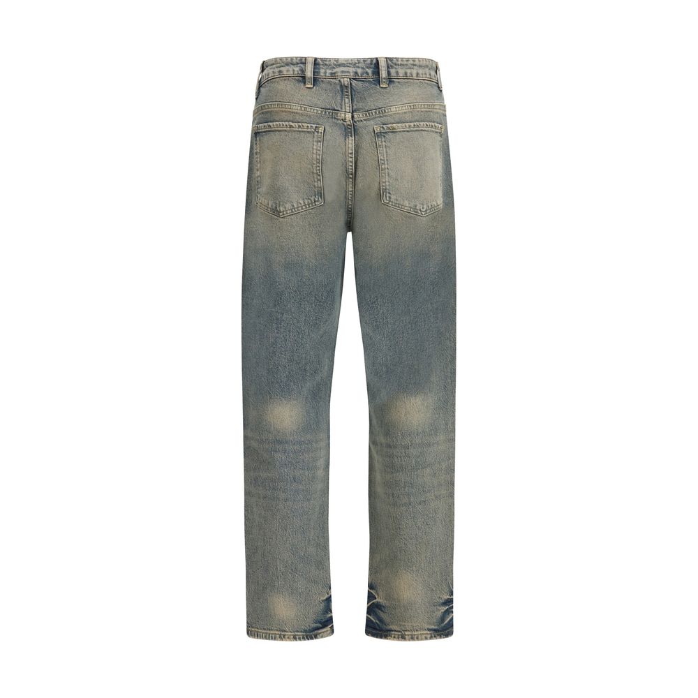 Represent R2 Blue Cotton Straight-Leg Jeans
