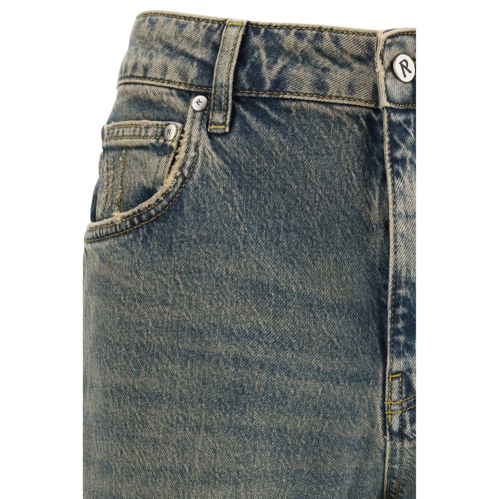 Represent R2 Blue Cotton Straight-Leg Jeans