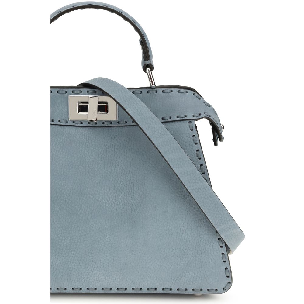 Fendi Blue Calf Leather Bos Taurus Handbag