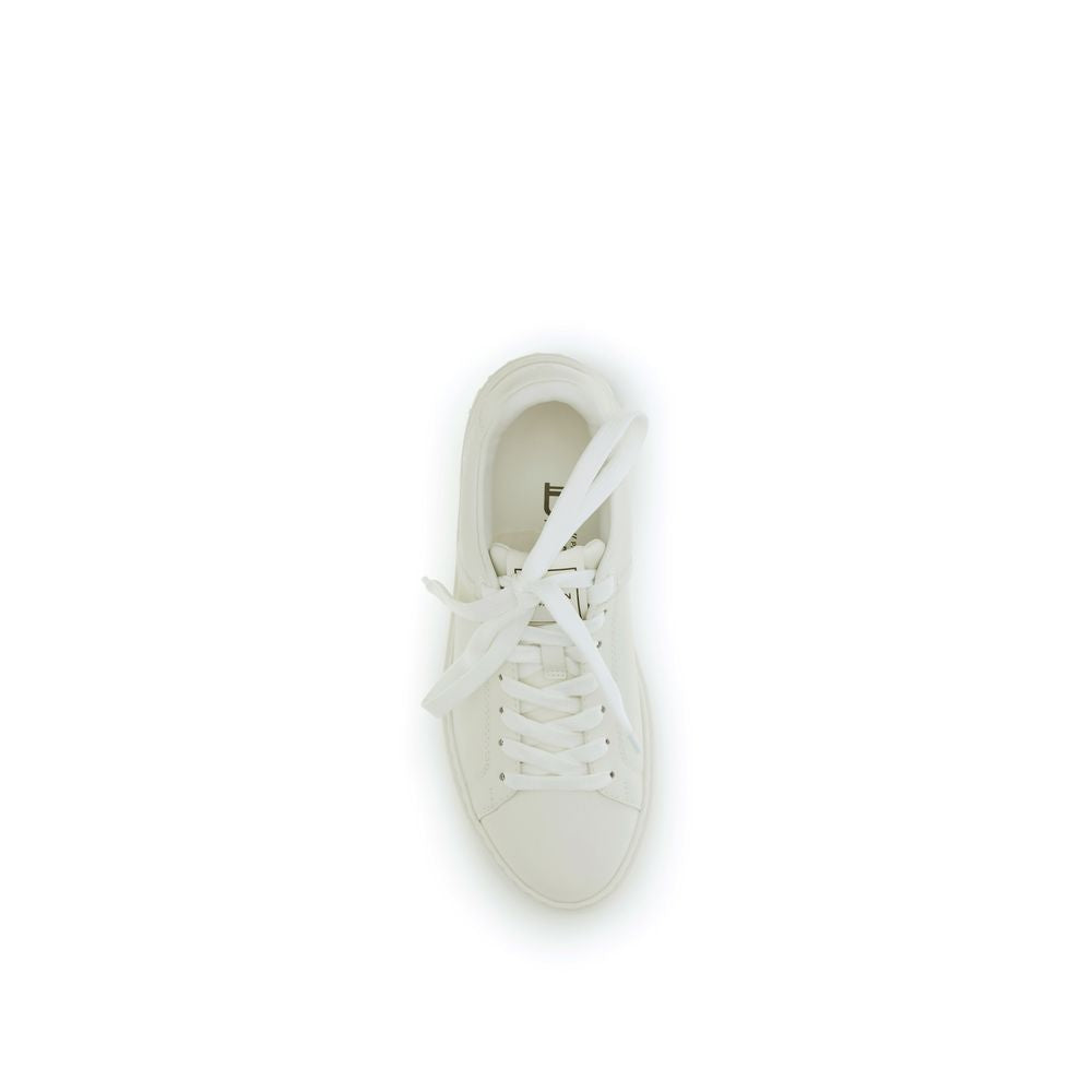 Balmain White Leather Low Top Sneakers