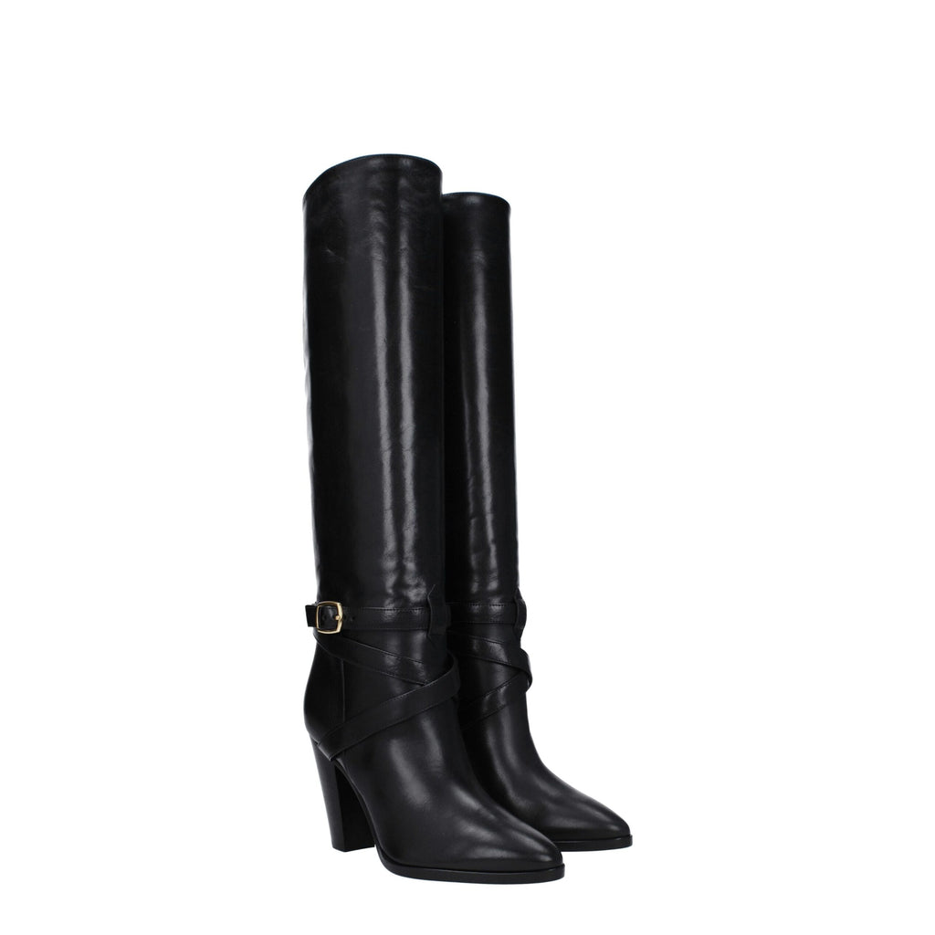 Celine Black Leather High Heel Boots - PreLoved & Luxe