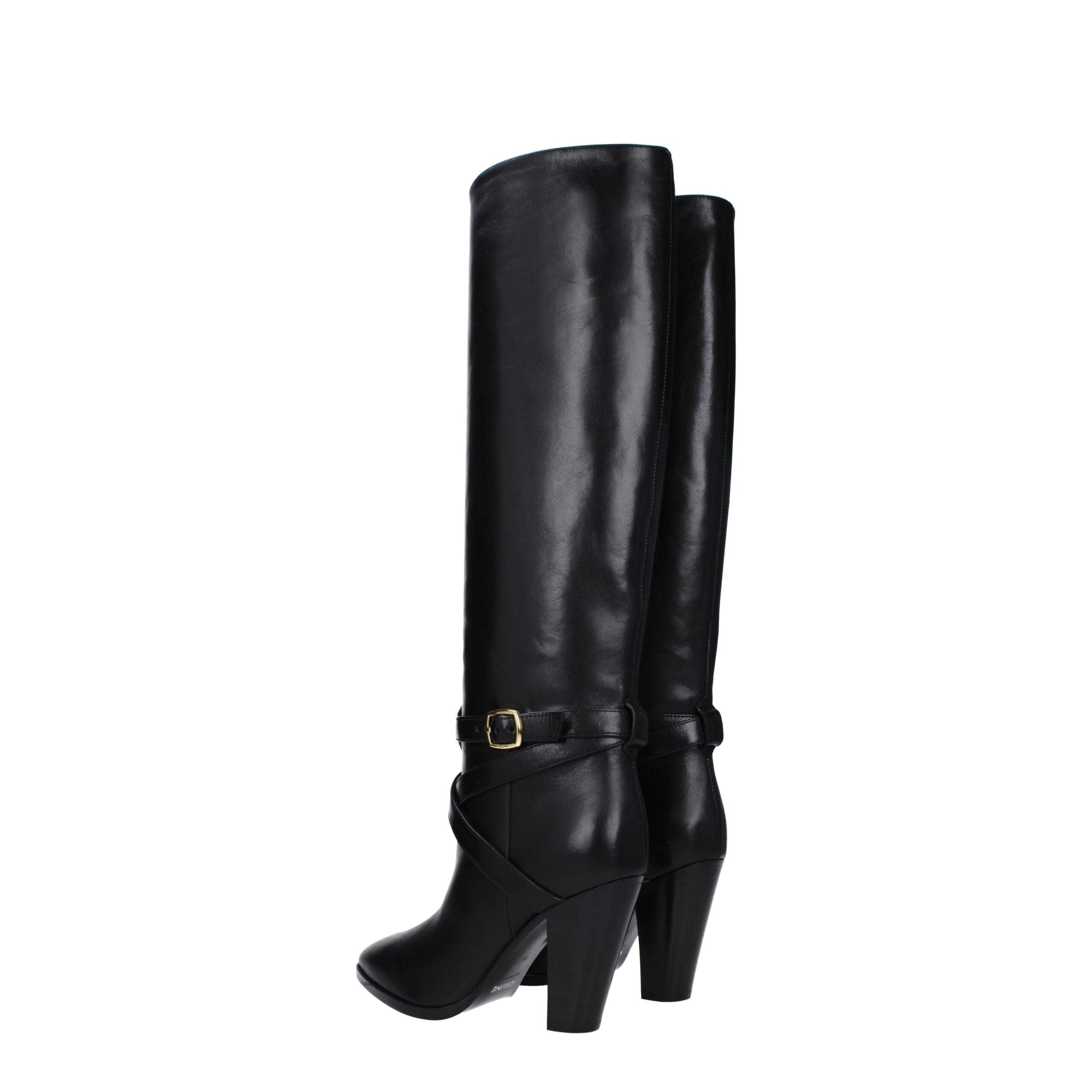 Celine Black Leather High Heel Boots - PreLoved & Luxe