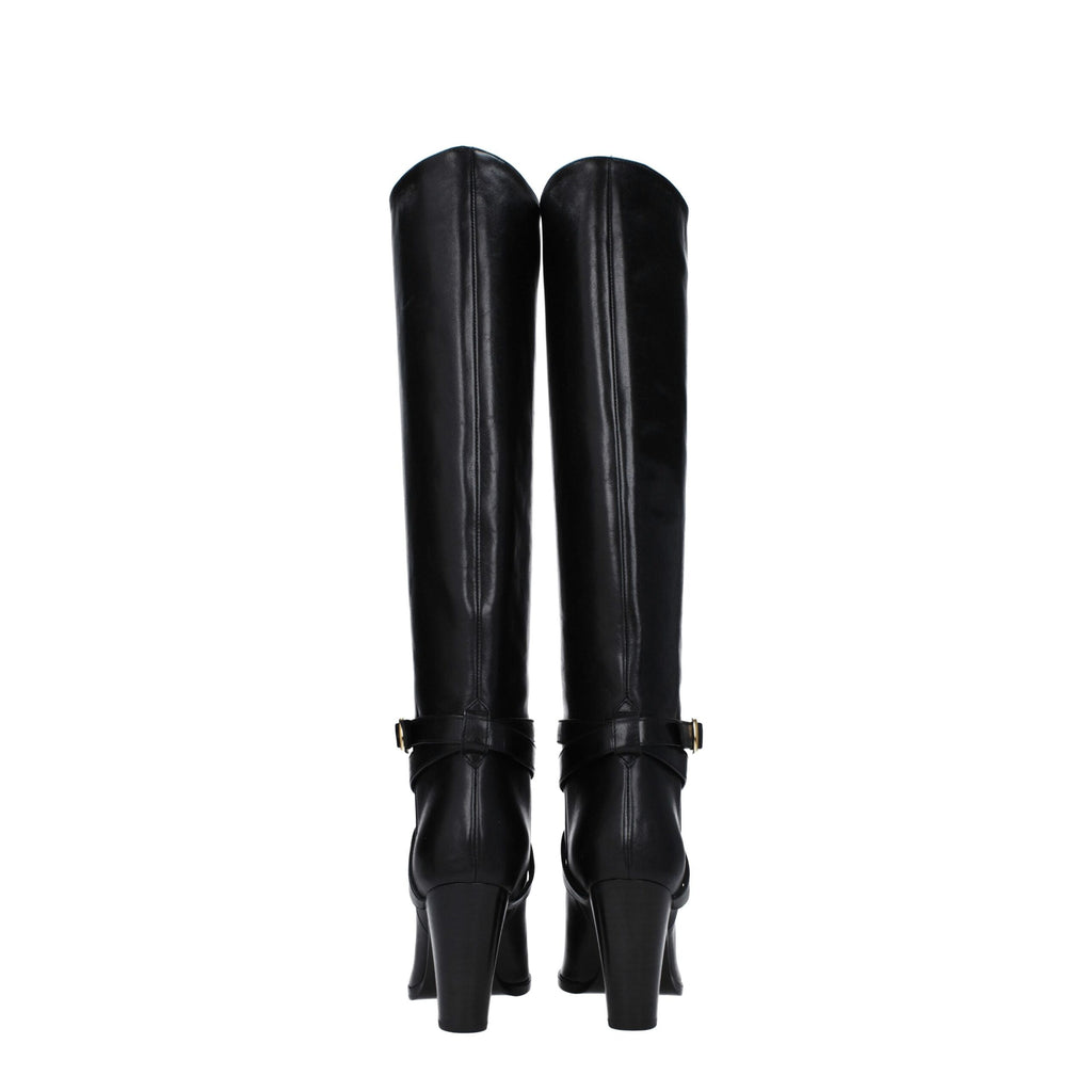 Celine Black Leather High Heel Boots - PreLoved & Luxe