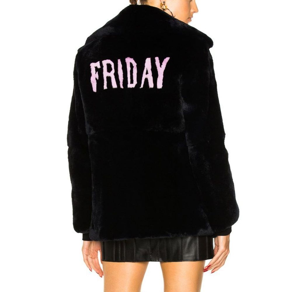 Alberta Ferretti Blackk Rabbit Fur 'Friday' Coat