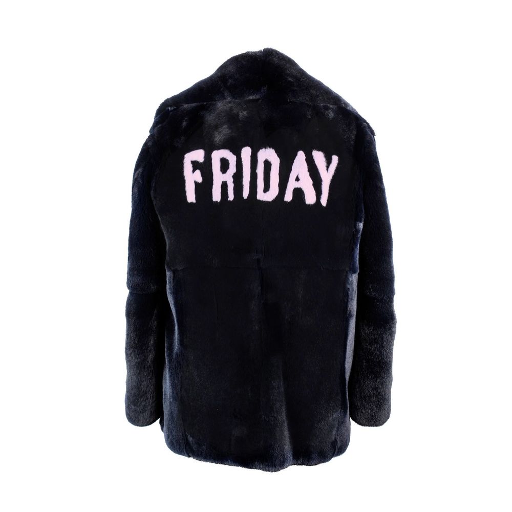 Alberta Ferretti Blackk Rabbit Fur 'Friday' Coat