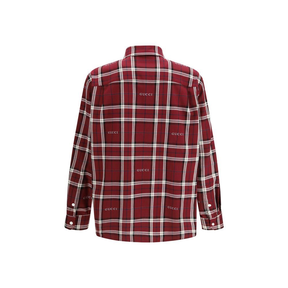 Gucci Red Cotton Pattern Shirt