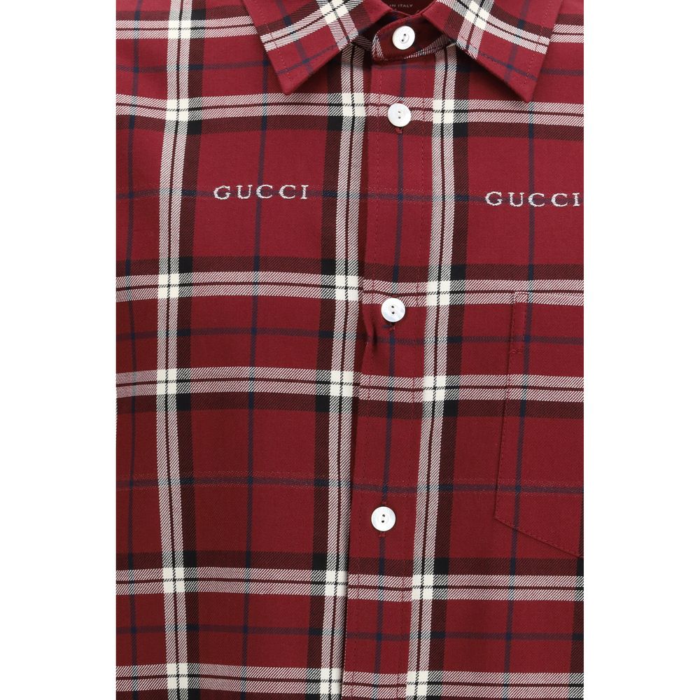Gucci Red Cotton Pattern Shirt