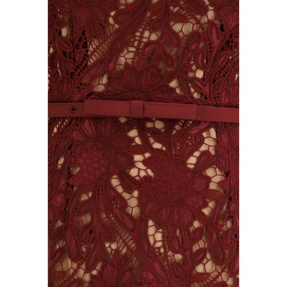 Self-Portrait Bordeaux Cocktail Dress