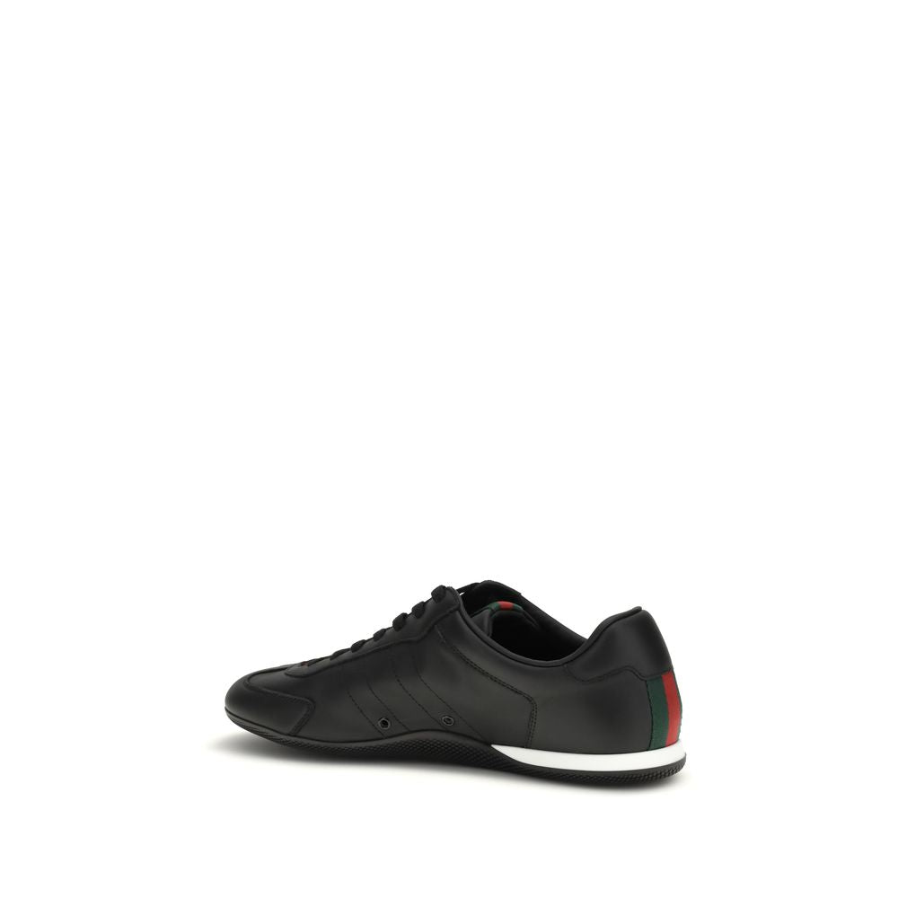 Gucci Black Leather Low Top Sneakers