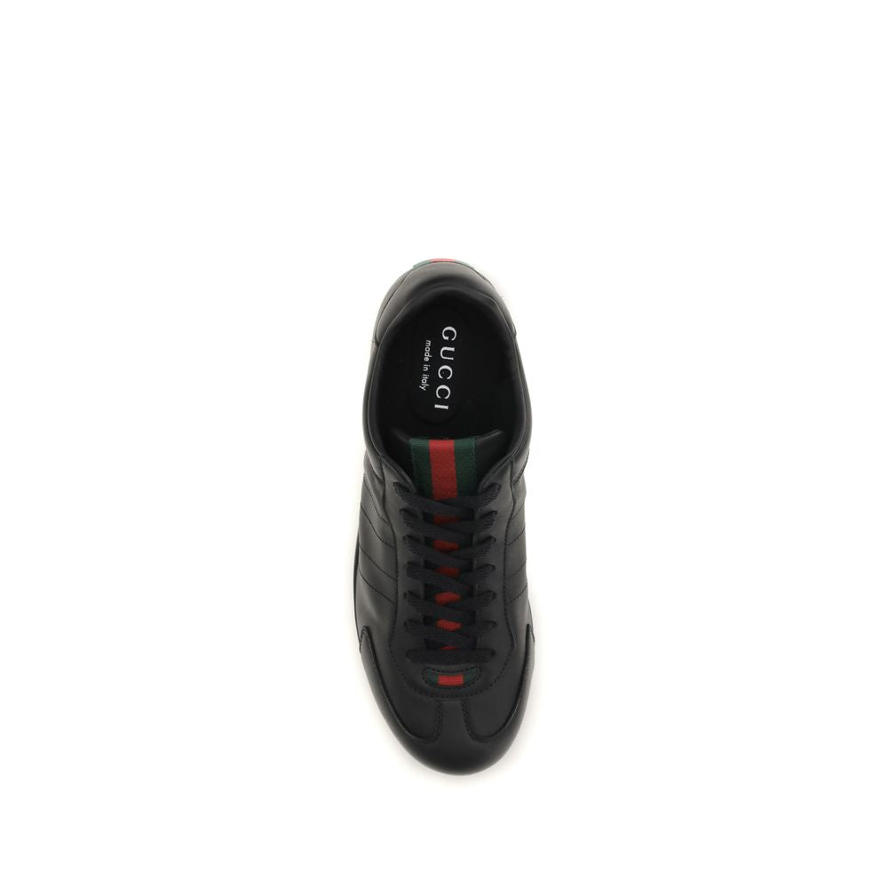 Gucci Black Leather Low Top Sneakers