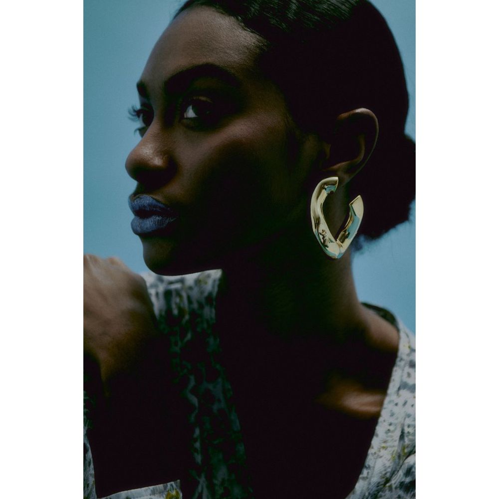 Patrizia Pepe Gold Twist Hoop Earrings