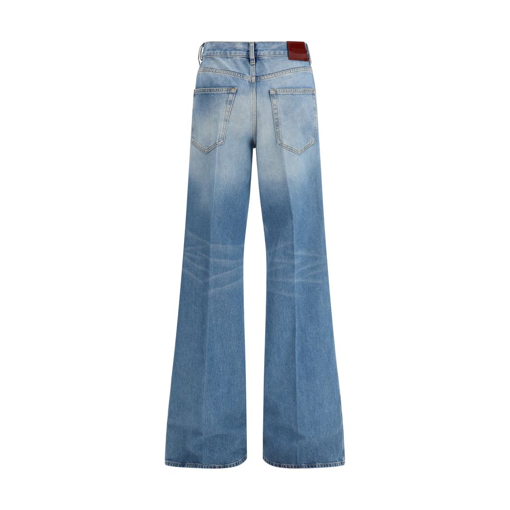 Gucci Blue Cotton Flared Jeans - PreLoved & Luxe