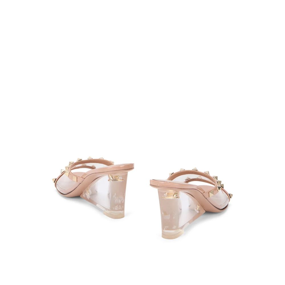 Valentino Garavani Transparent Rockstud Wedge Mules