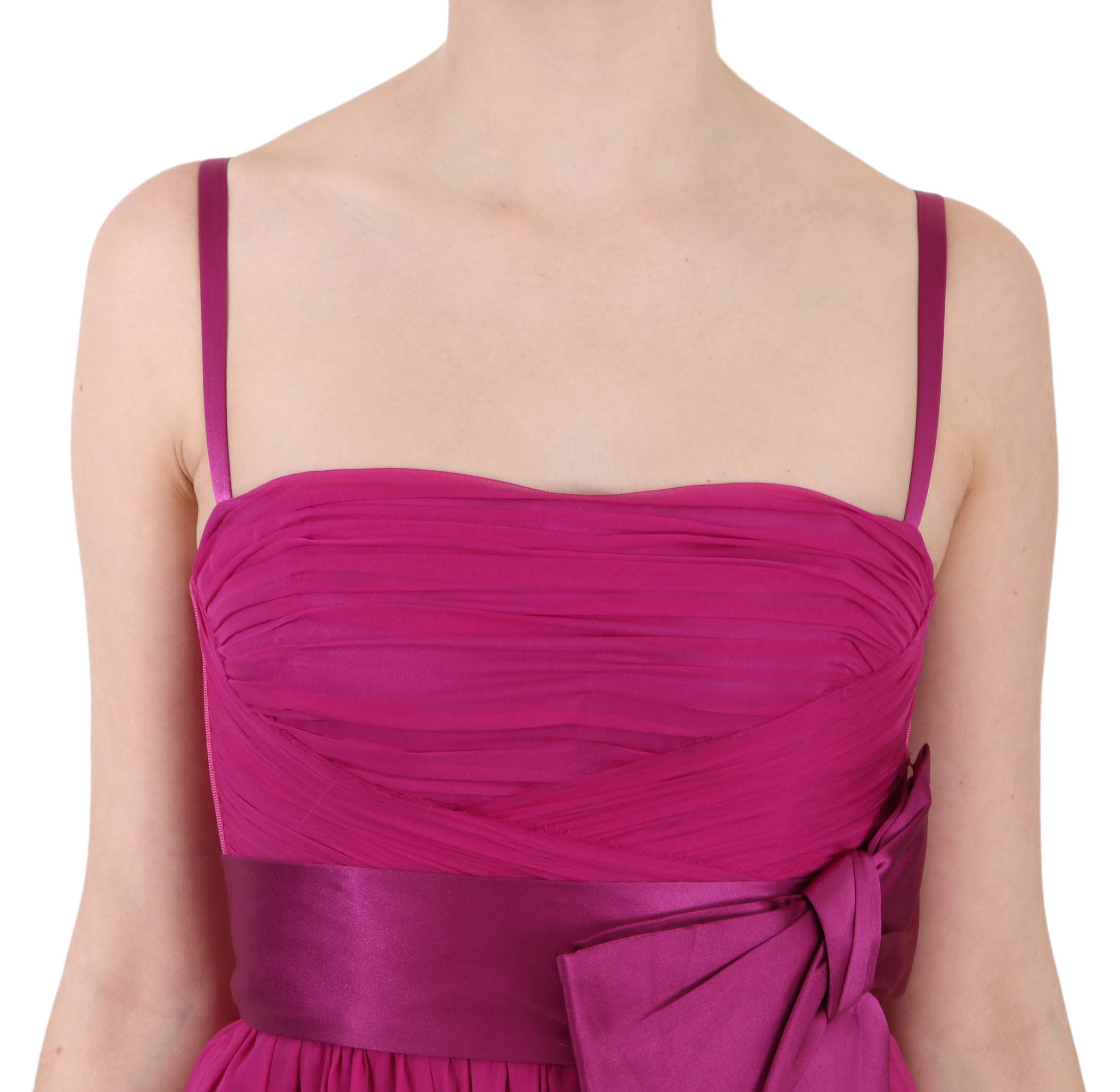 Dolce & Gabbana Fuchsia Pink Bow Silk Sleeveless Dress - PreLoved & Luxe