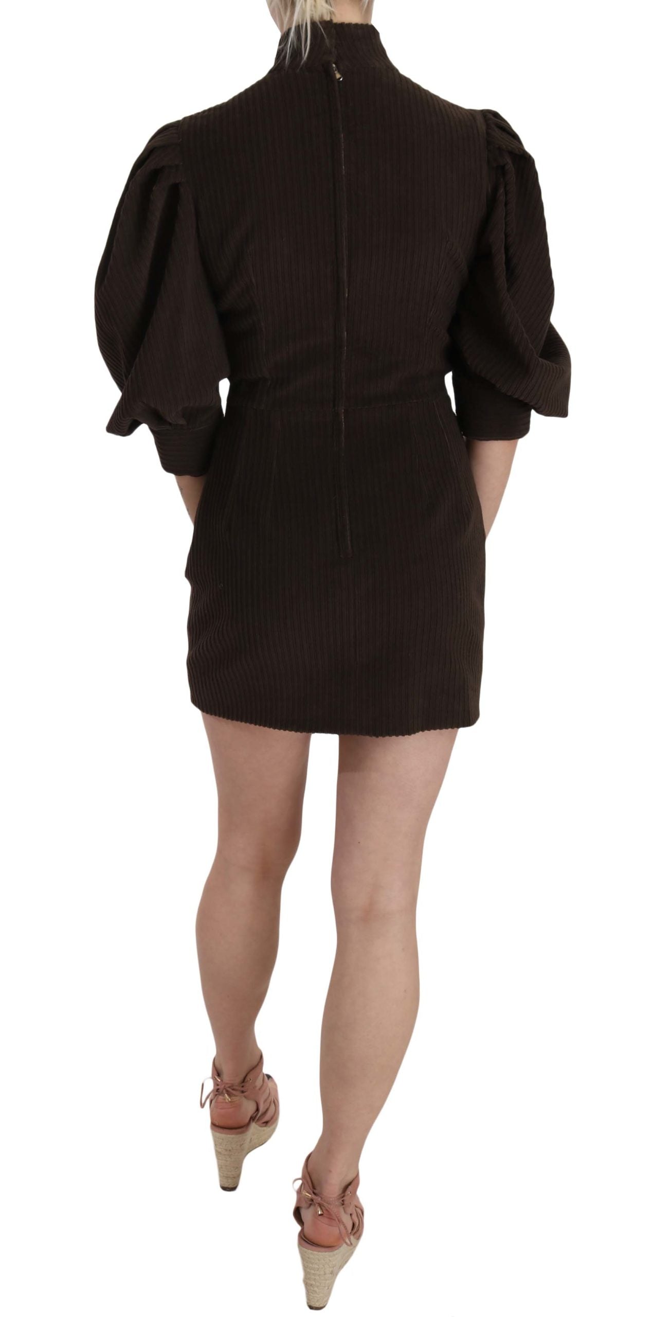 Dolce & Gabbana Brown Corduroy Bodycon Cotton Mini Dress - PreLoved & Luxe