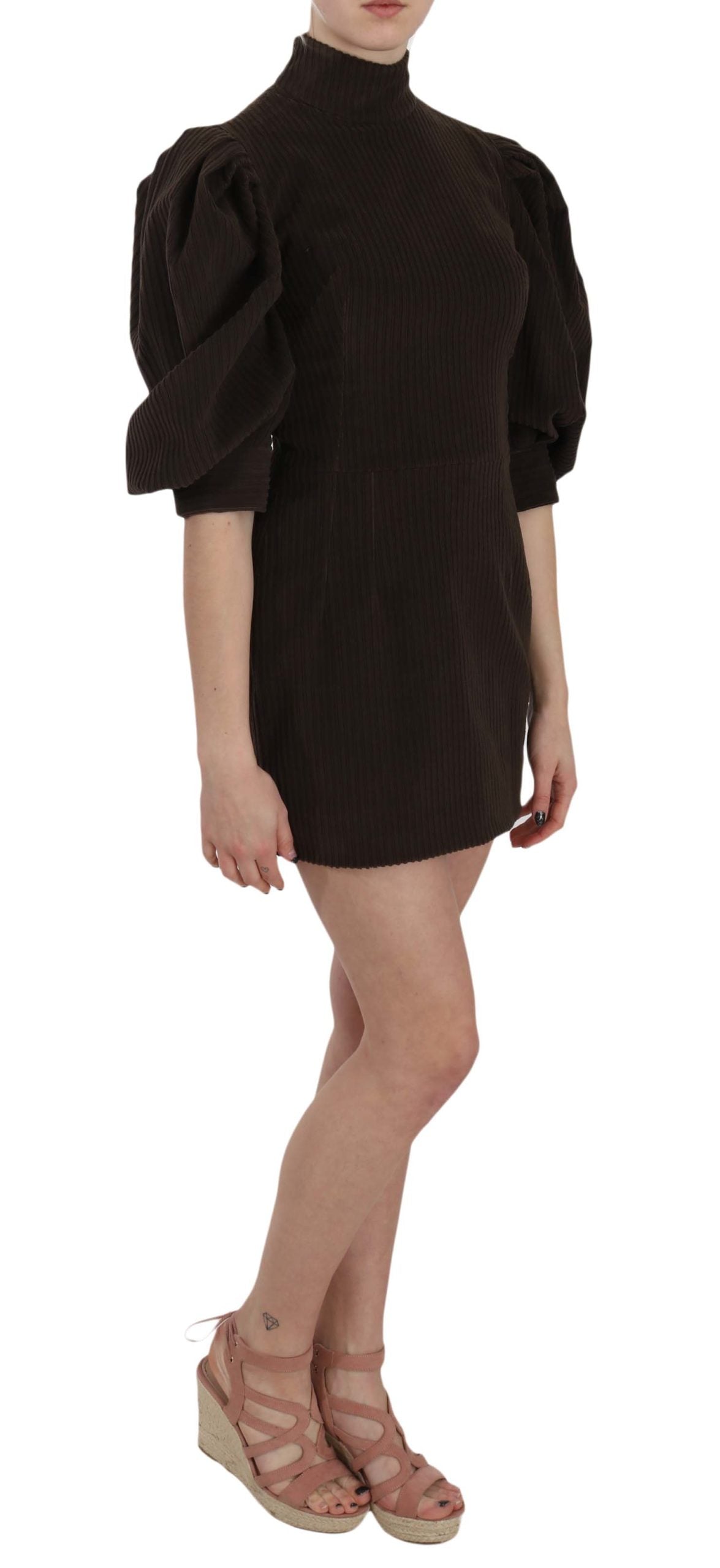 Dolce & Gabbana Brown Corduroy Bodycon Cotton Mini Dress - PreLoved & Luxe