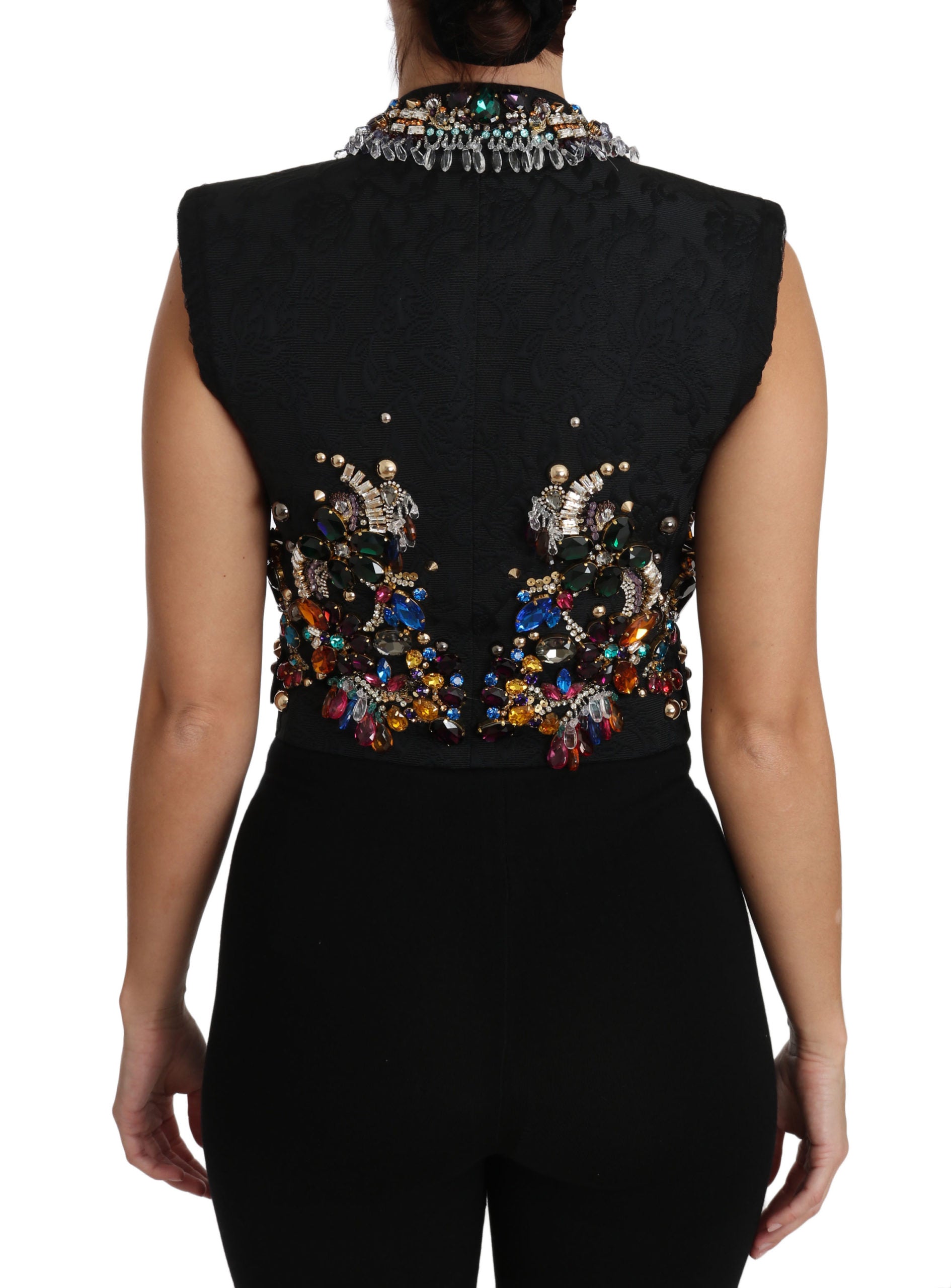 Dolce & Gabbana Black Crystal Sicily Vest Waistcoat - PreLoved & Luxe