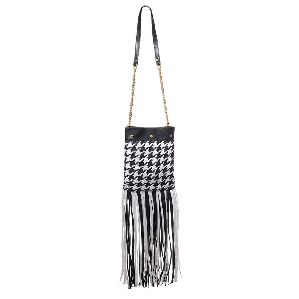 Versace Black And White Leather And Textile Shoulder Bag - PreLoved & Luxe