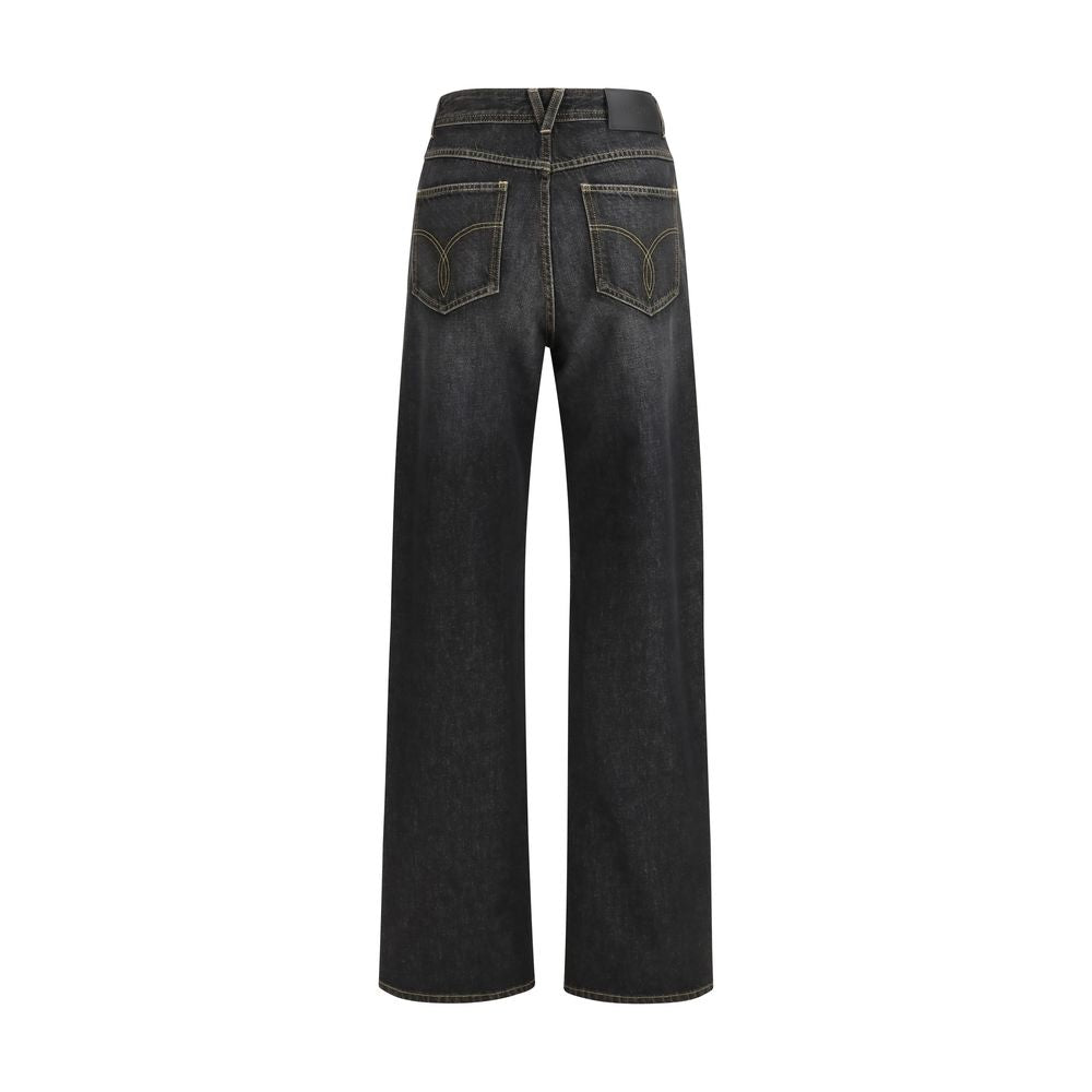 Versace Black Cotton Straight-Leg Jeans - PreLoved & Luxe