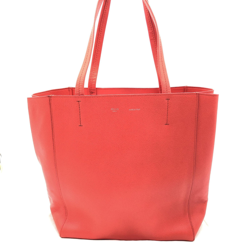 Celine Cabas Phantom Red Pebbled Leather Tote Bag - PreLoved & Luxe