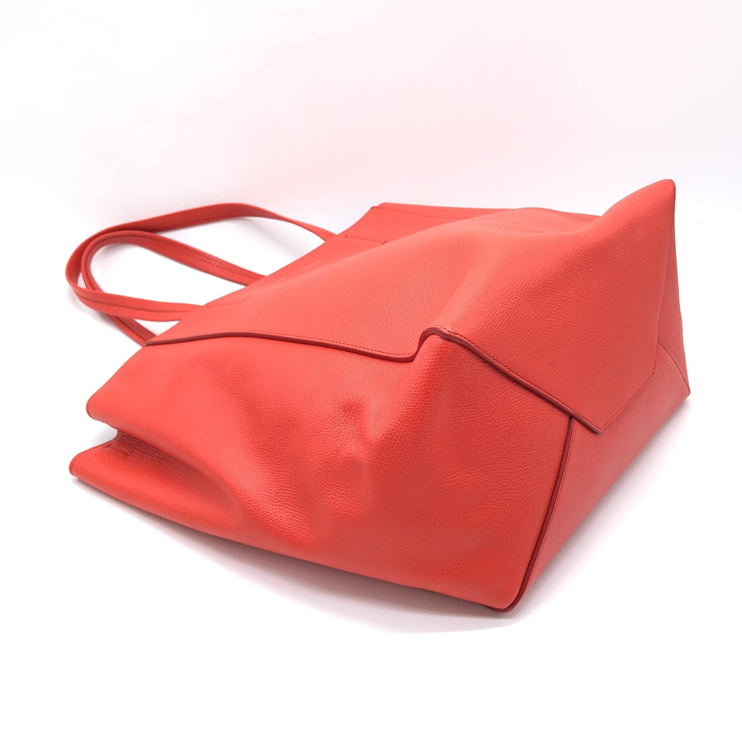 Celine Cabas Phantom Red Pebbled Leather Tote Bag - PreLoved & Luxe