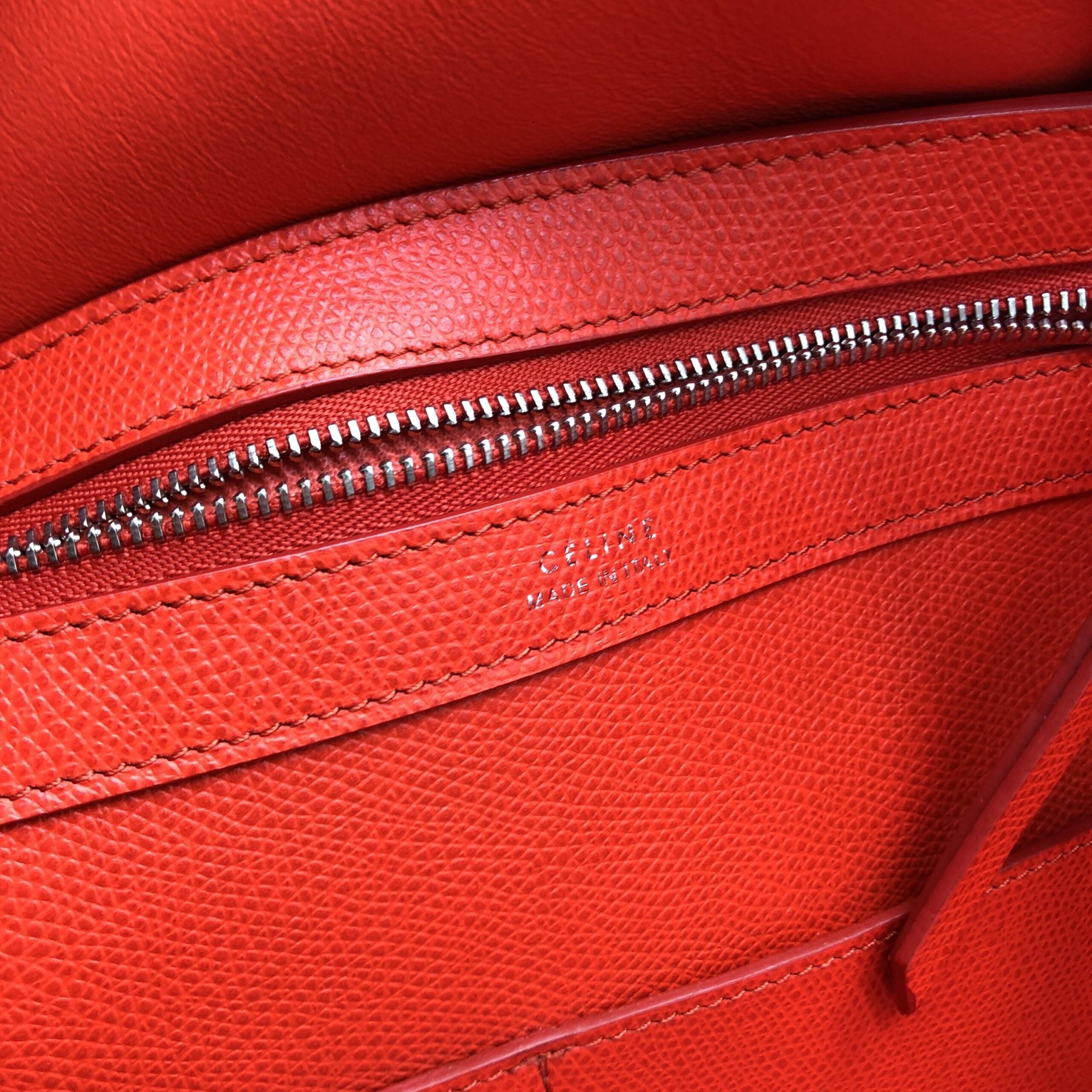 Celine Cabas Phantom Red Pebbled Leather Tote Bag - PreLoved & Luxe