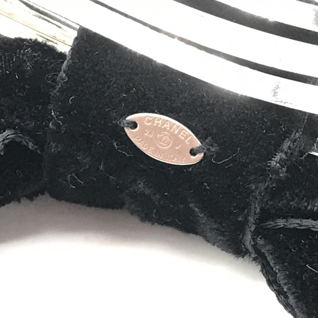 Chanel Black Velvet Bow Hair Clip