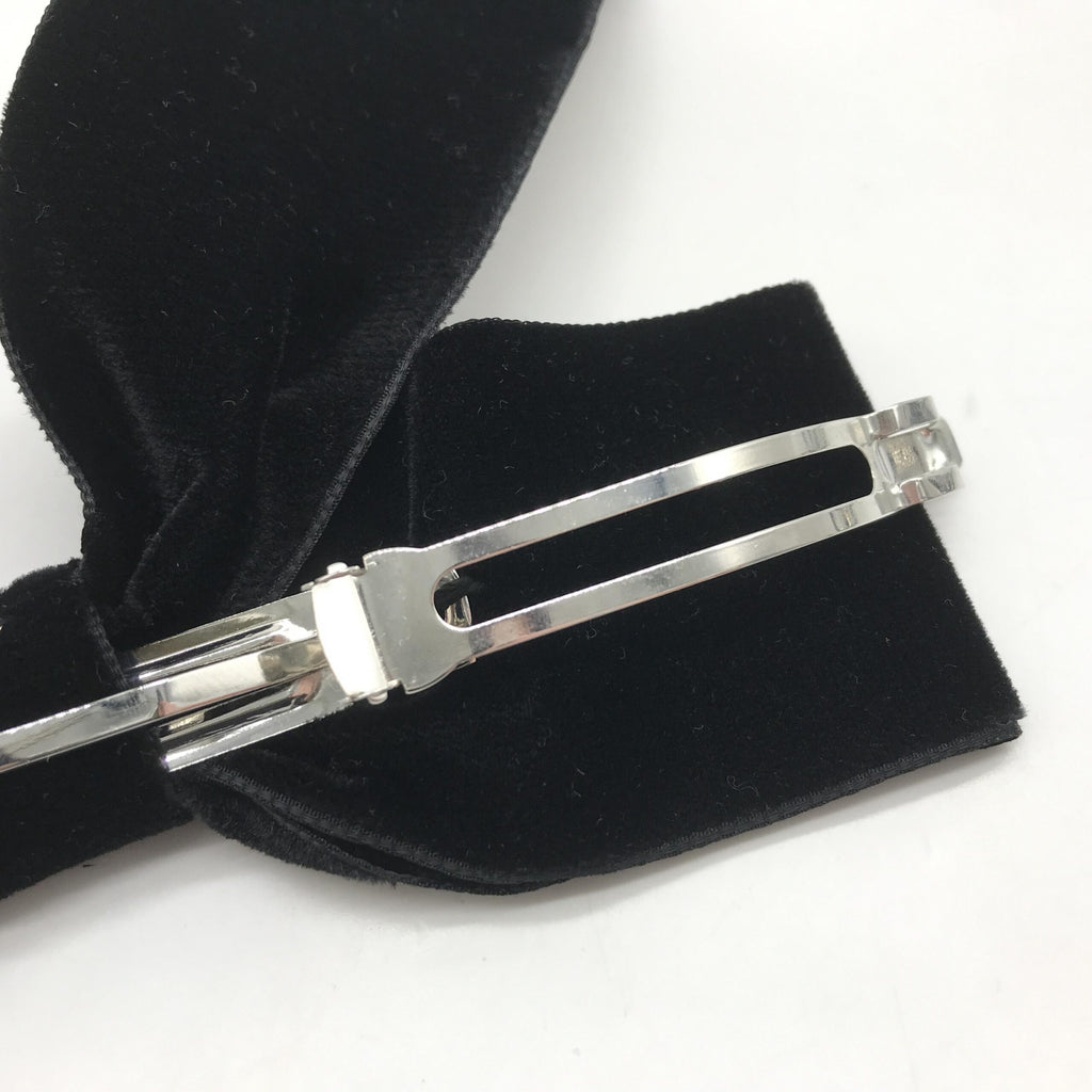 Chanel Black Velvet Bow Hair Clip