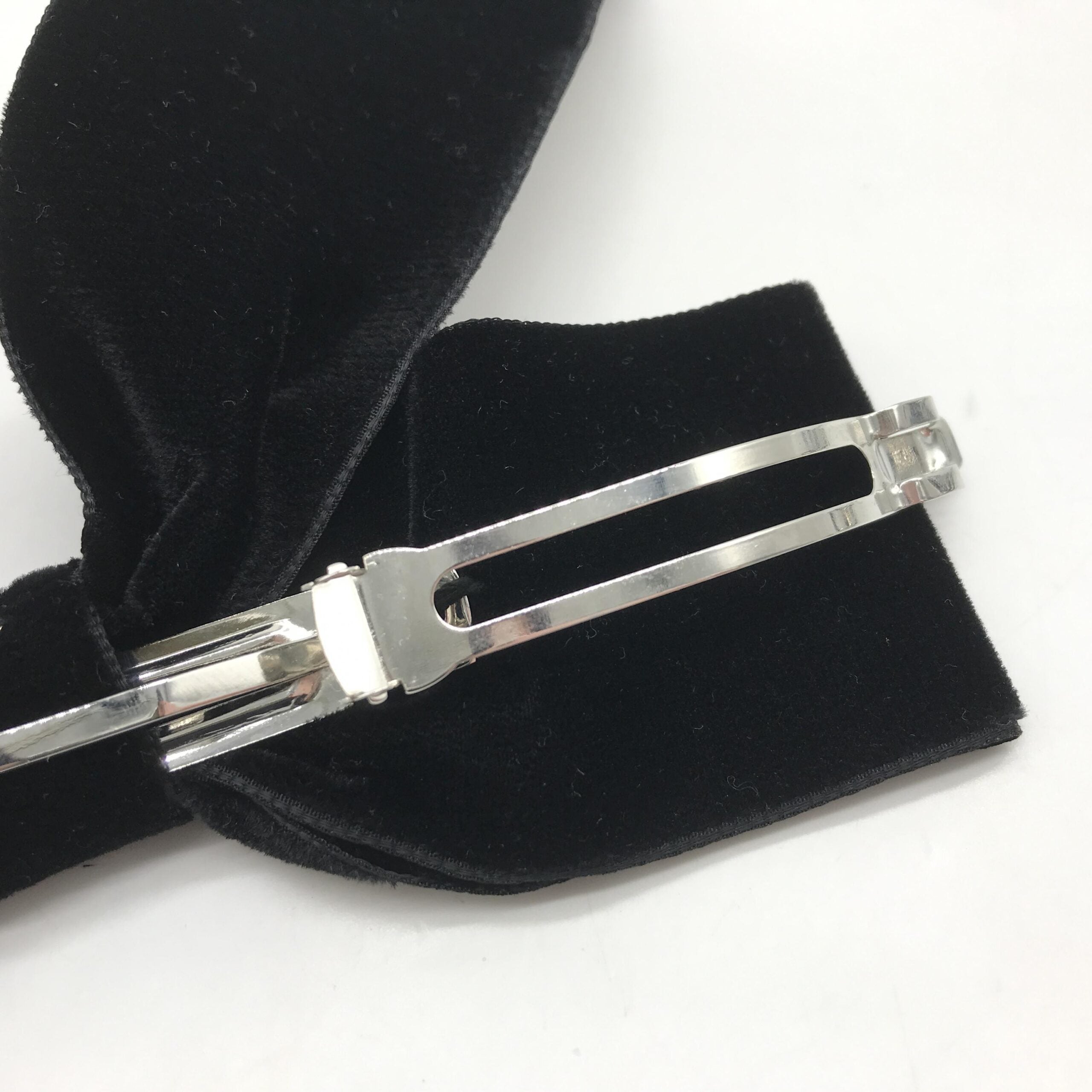 Chanel Black Velvet Bow Hair Clip