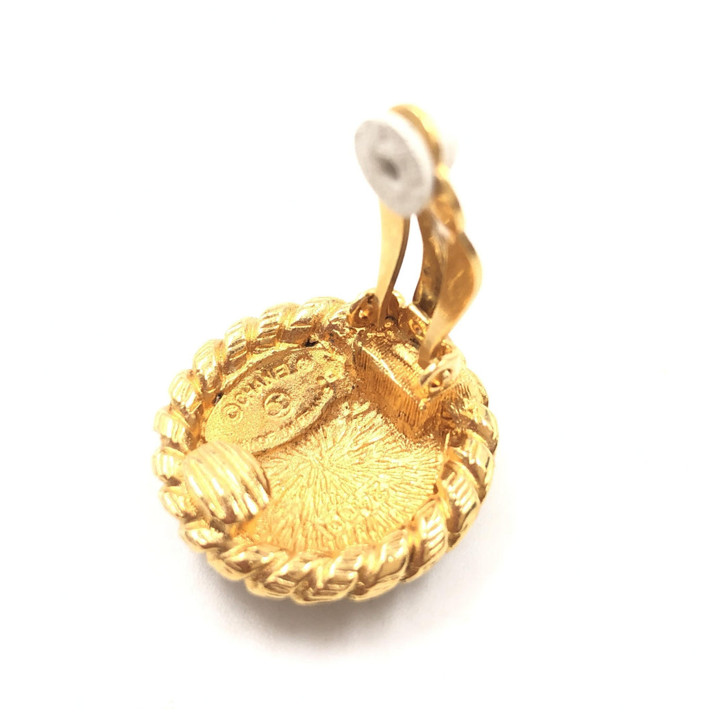 Chanel Gold Plated CC Clip On Earrings - PreLoved & Luxe