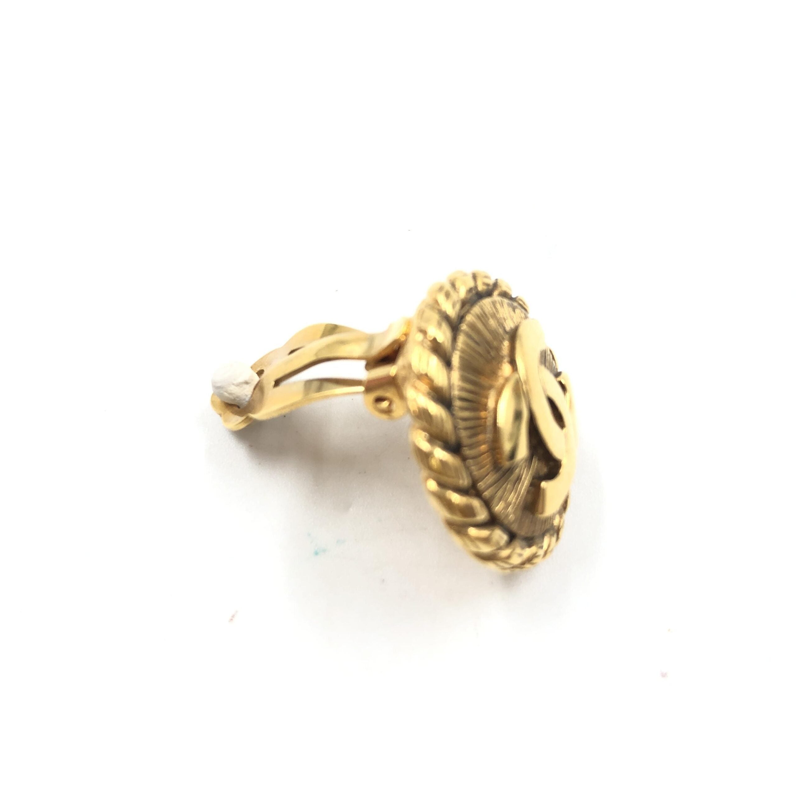 Chanel Gold Plated CC Clip On Earrings - PreLoved & Luxe