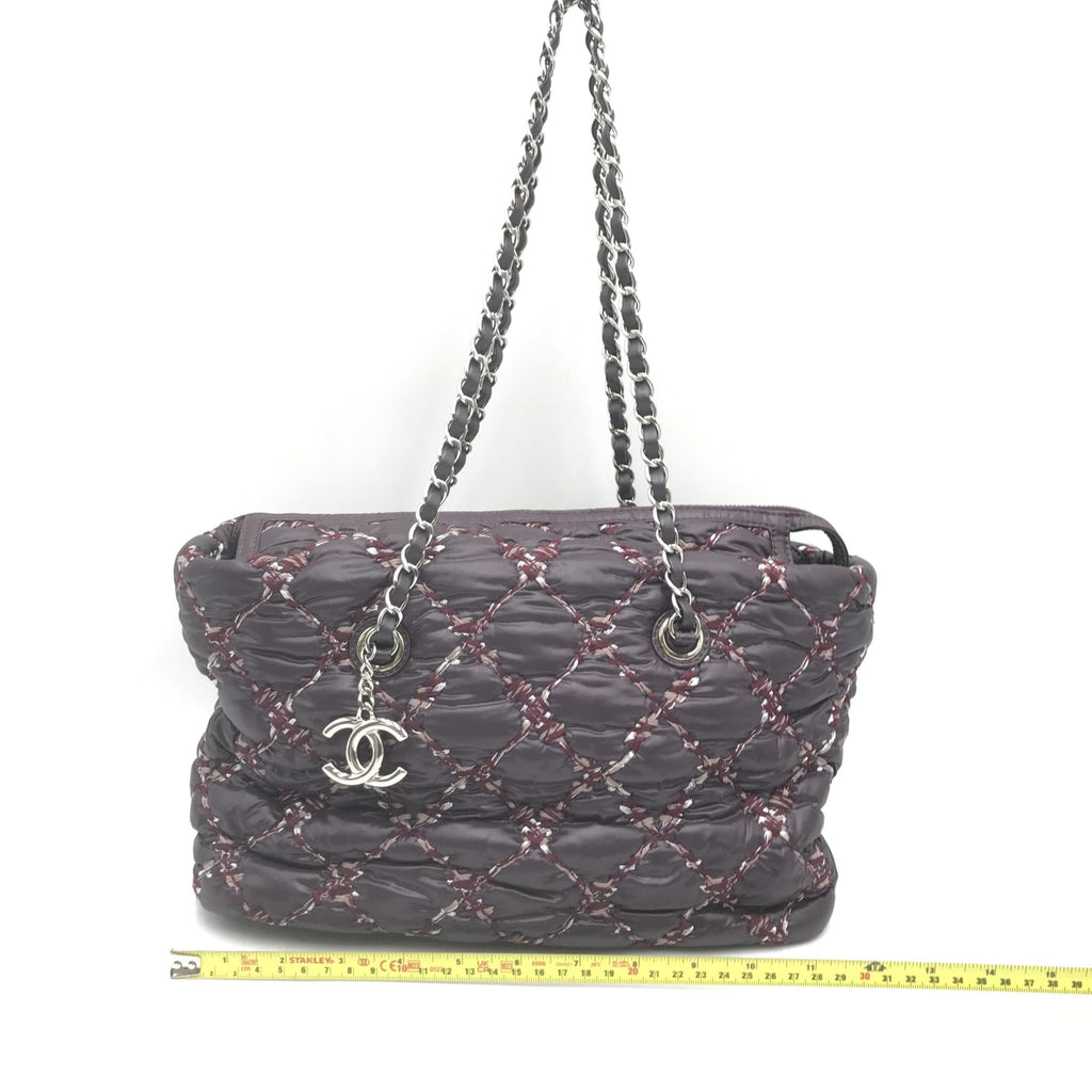 Chanel Paris-Byzance Chain Shoulder Bag Purple Nylon - PreLoved & Luxe