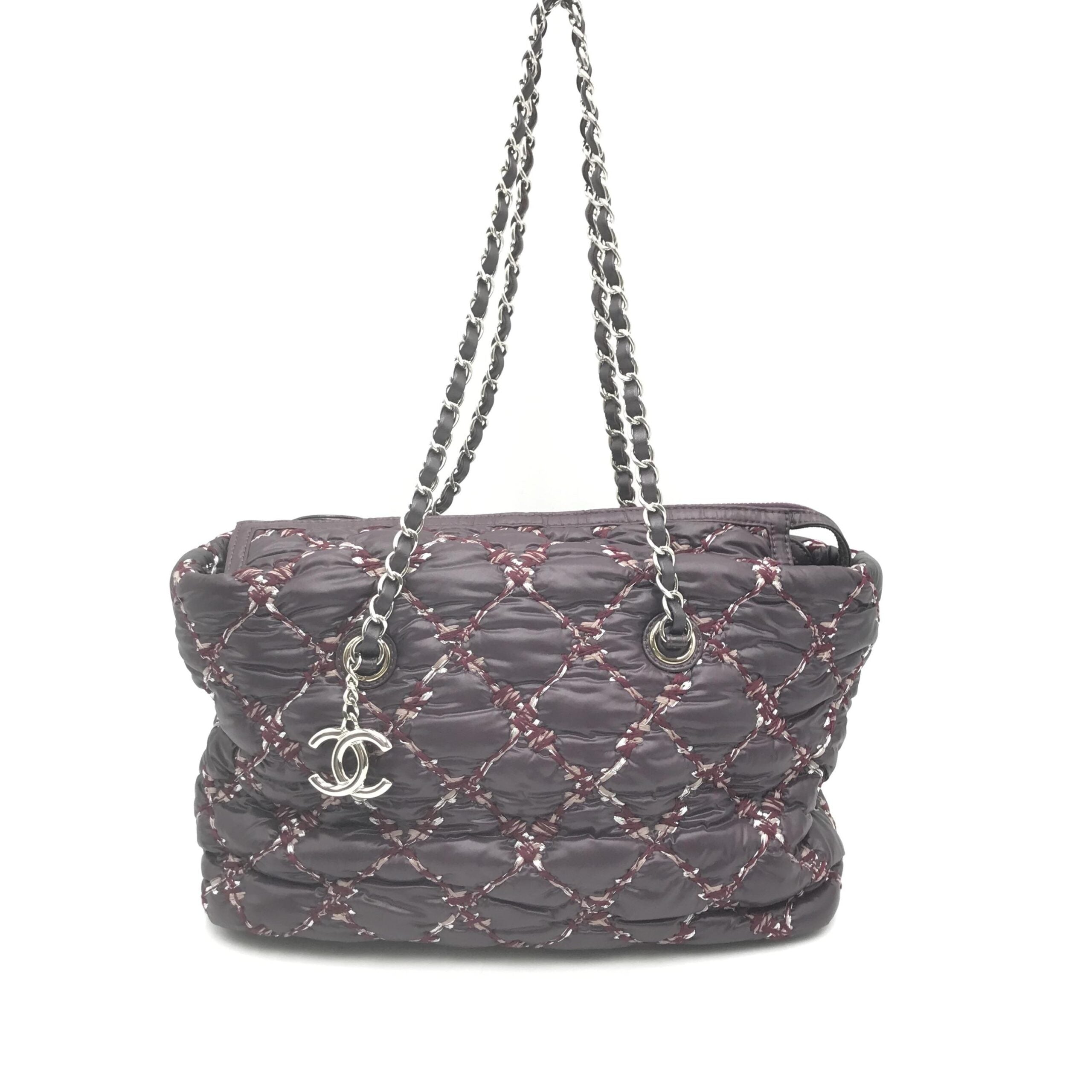 Chanel Paris-Byzance Chain Shoulder Bag Purple Nylon - PreLoved & Luxe