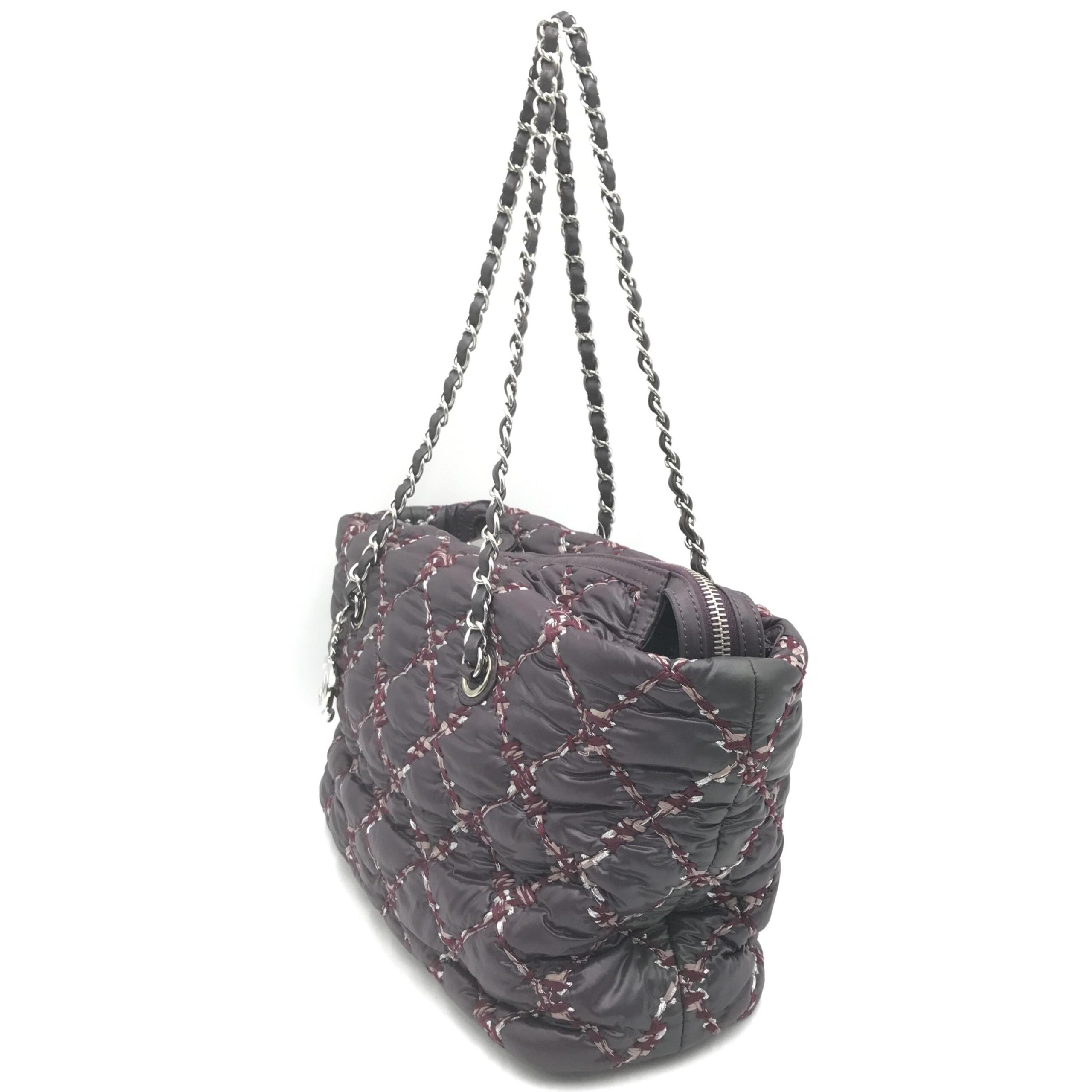 Chanel Paris-Byzance Chain Shoulder Bag Purple Nylon - PreLoved & Luxe