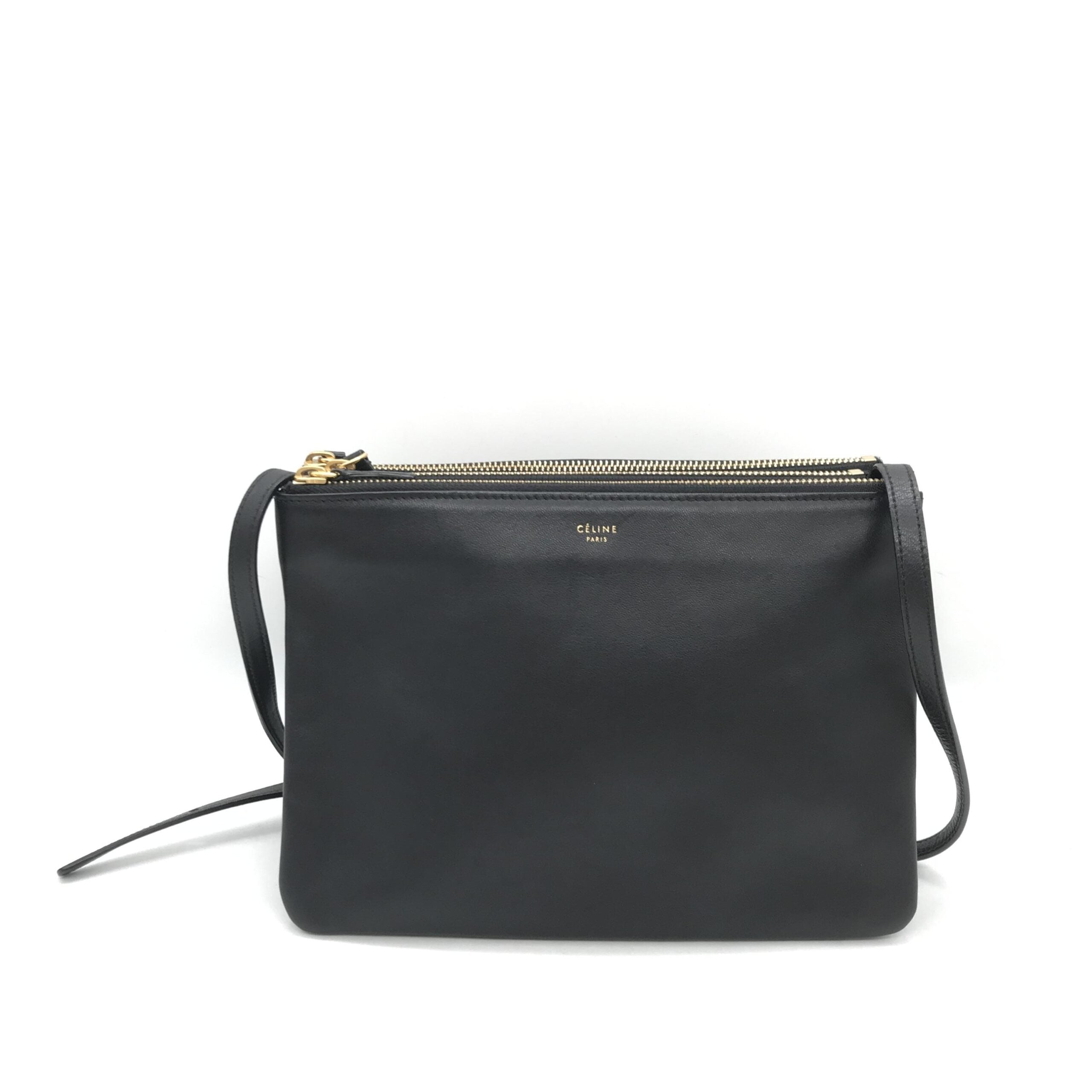 Celine Trio Black Leather Shoulder Bag - PreLoved & Luxe