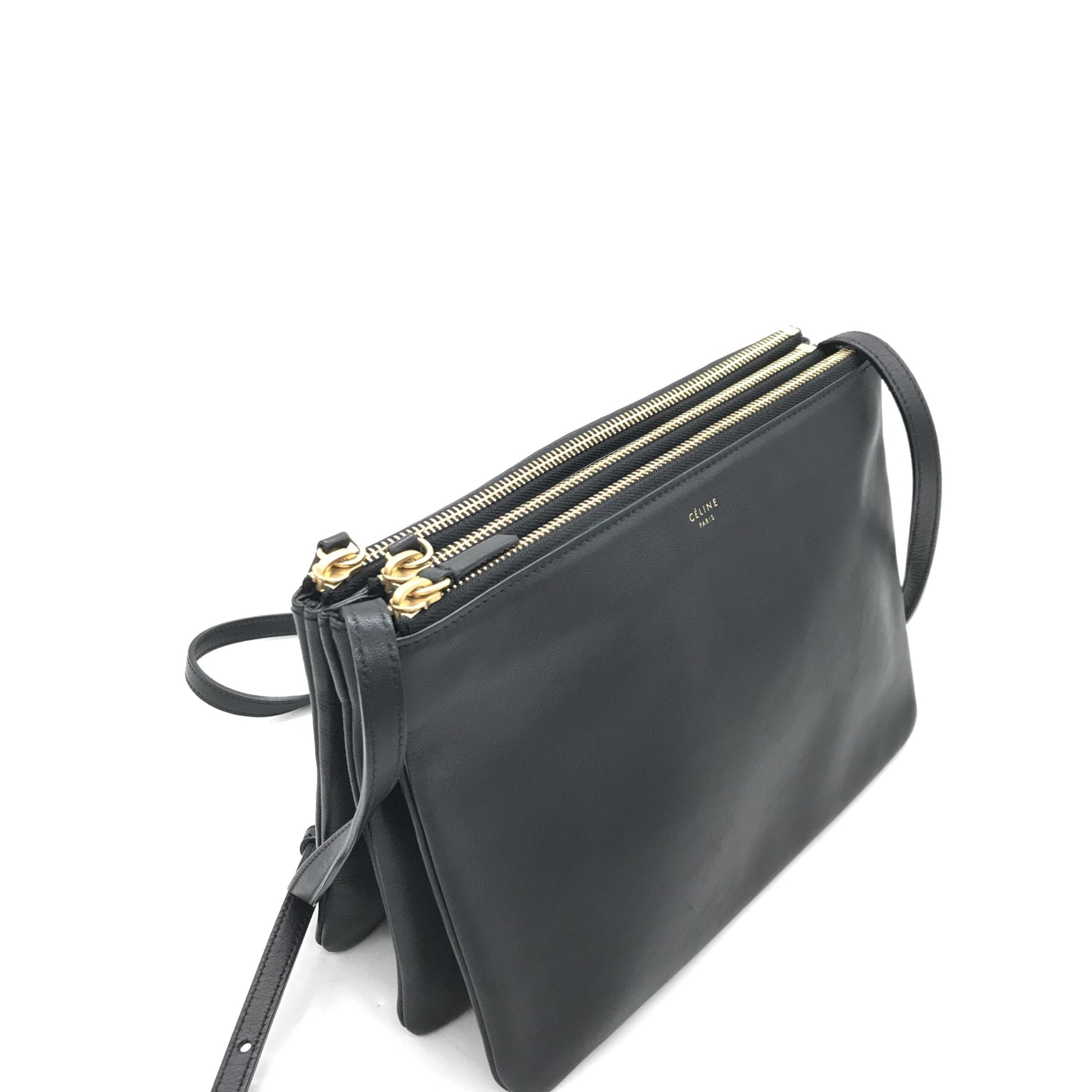 Celine Trio Black Leather Shoulder Bag - PreLoved & Luxe