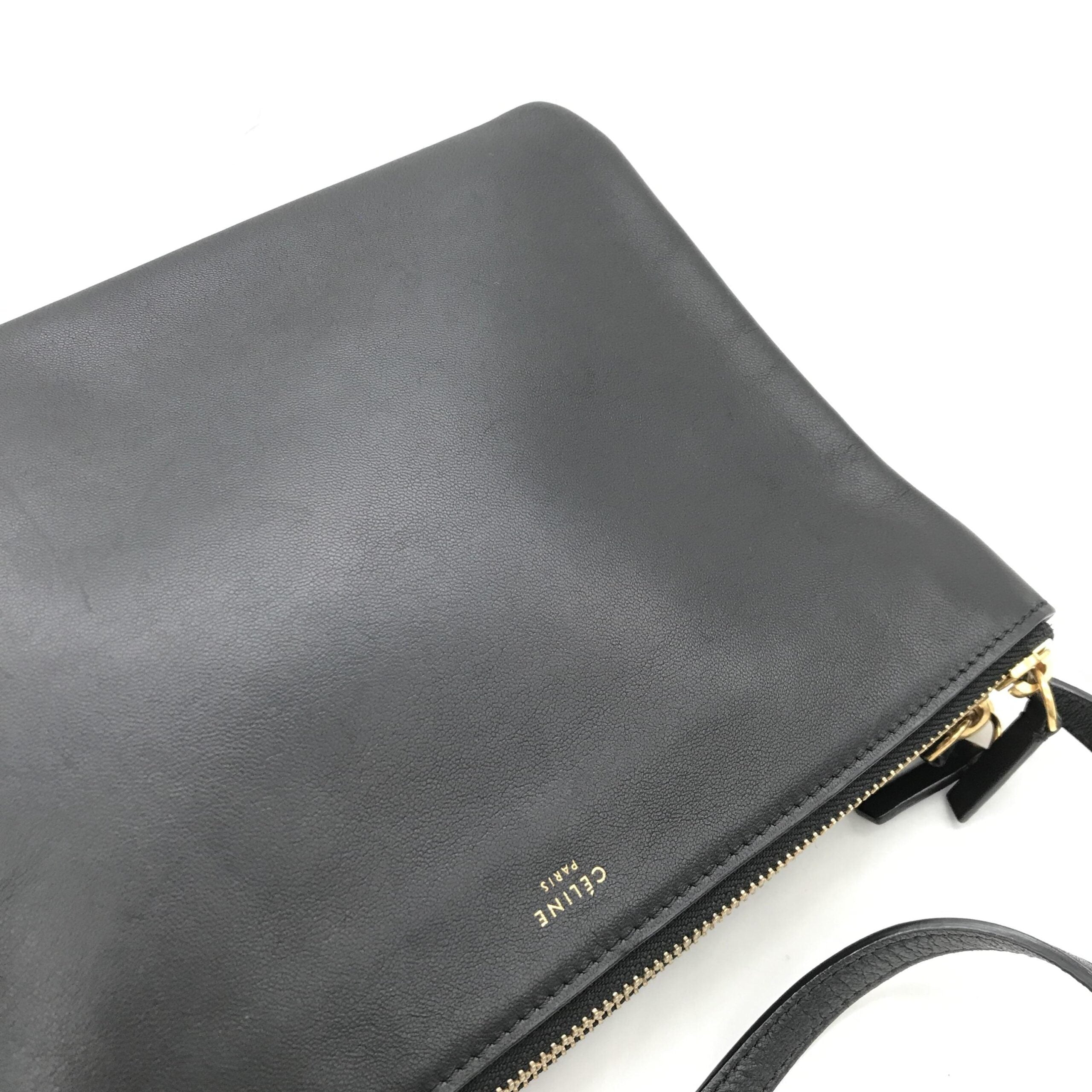 Celine Trio Black Leather Shoulder Bag - PreLoved & Luxe