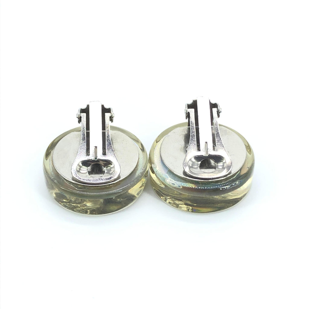 Chanel Vintage Holographic Logo Clip-On Earrings - PreLoved & Luxe