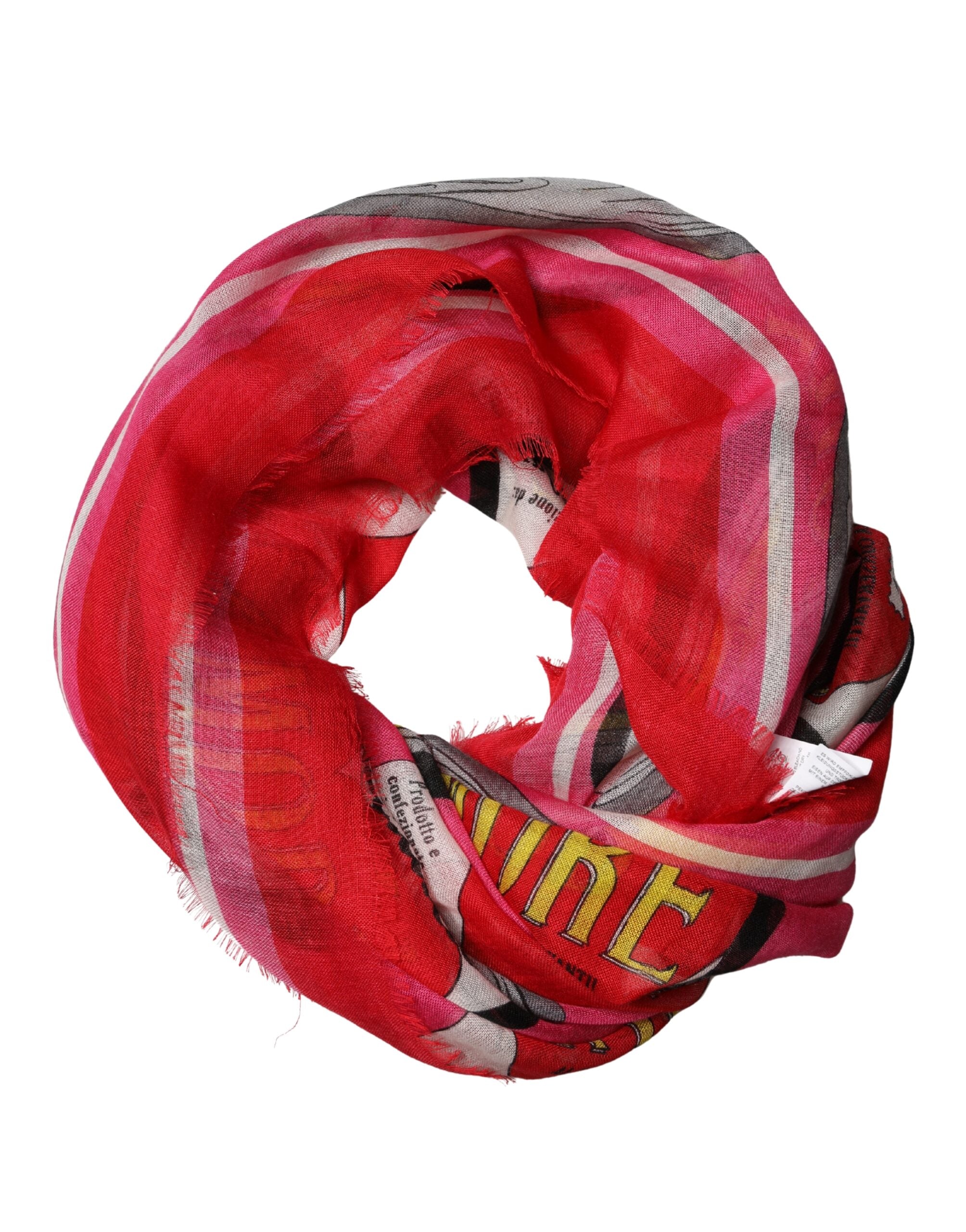 Pre-Owned Dolce & Gabbana Pink DG Amore Print Neck Square Shawl 140cm x 140cm Scarf