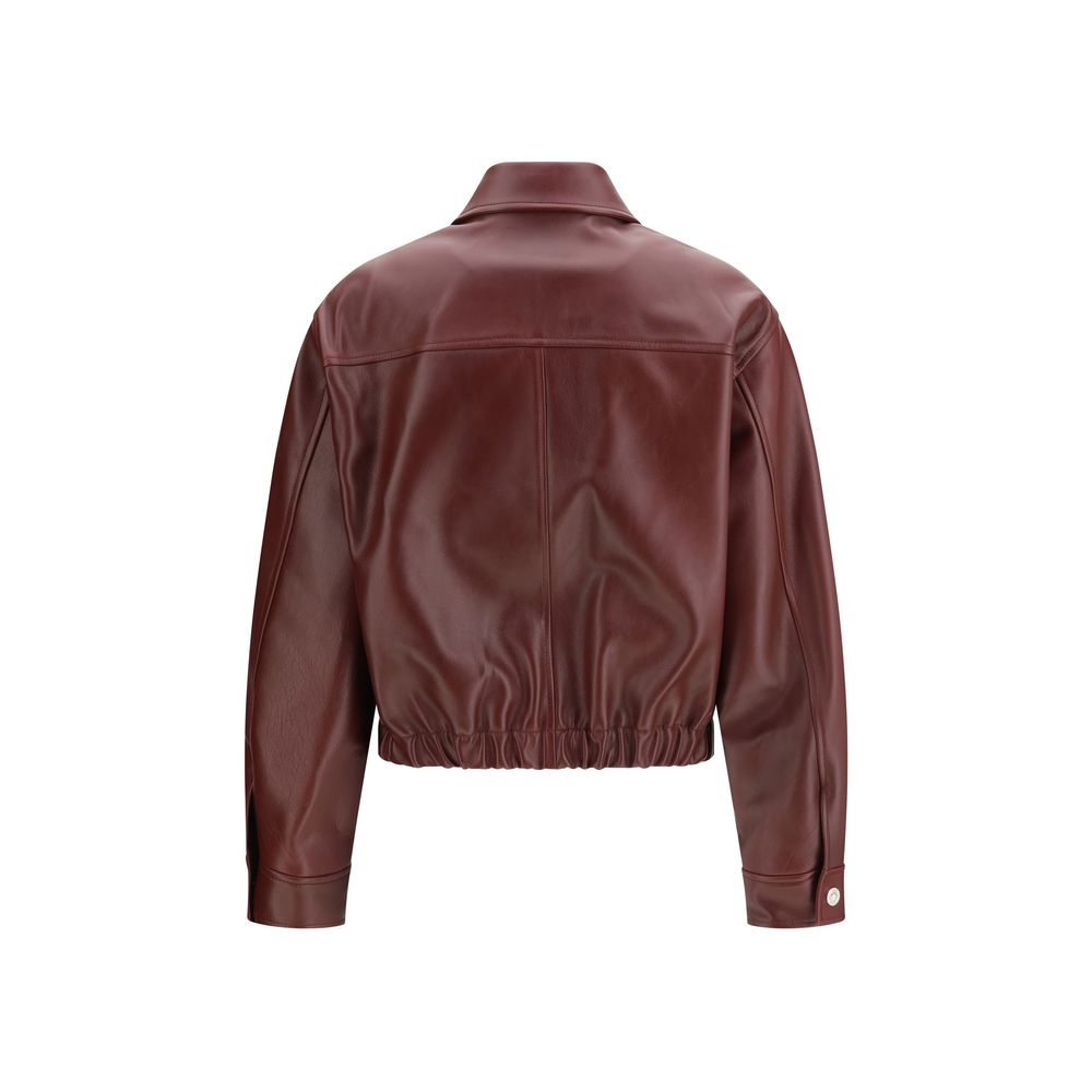 Versace Bordeaux Leather Jacket - PreLoved & Luxe