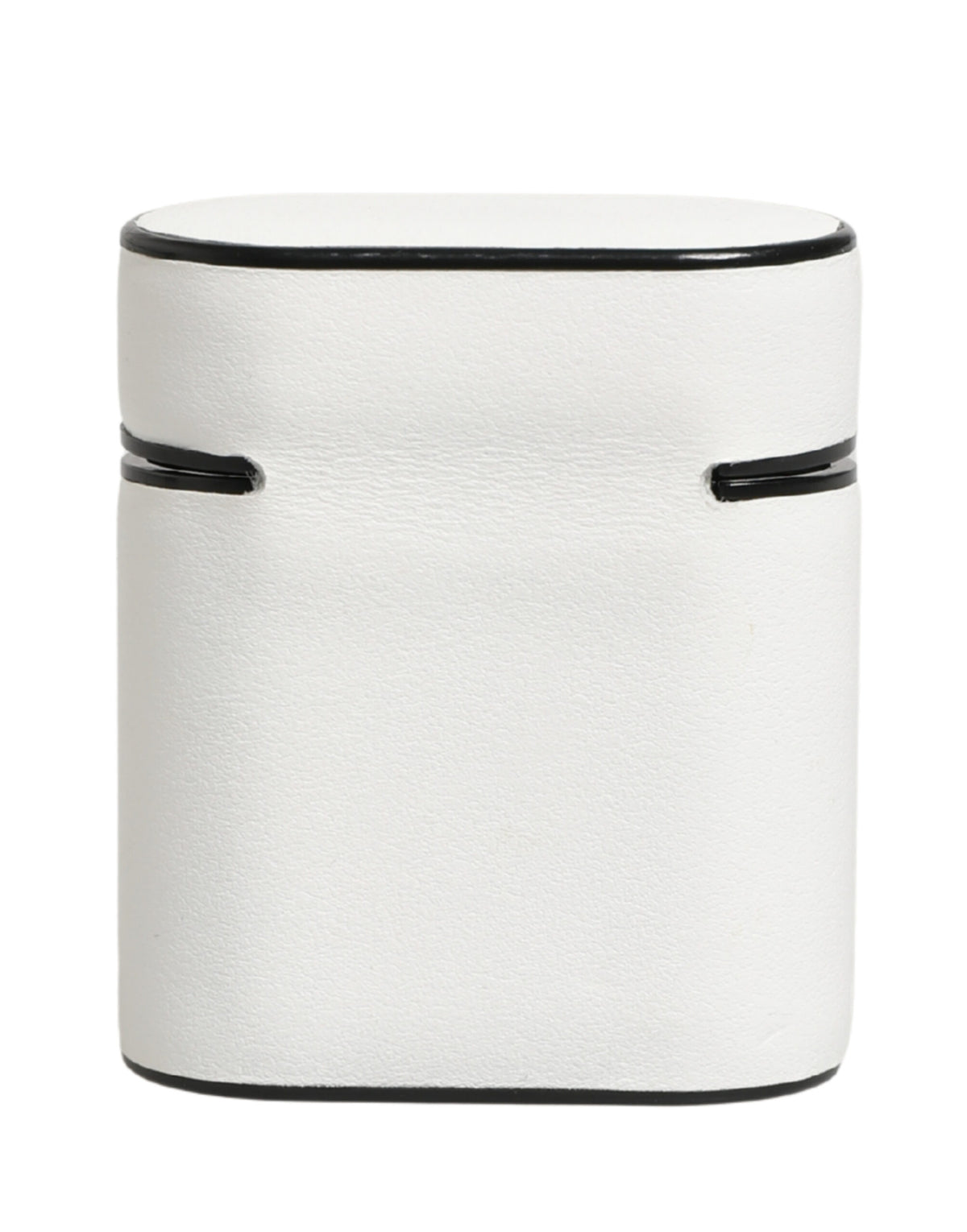 Dolce & Gabbana White Leather Logo Print Flip Holder Airpods Case
