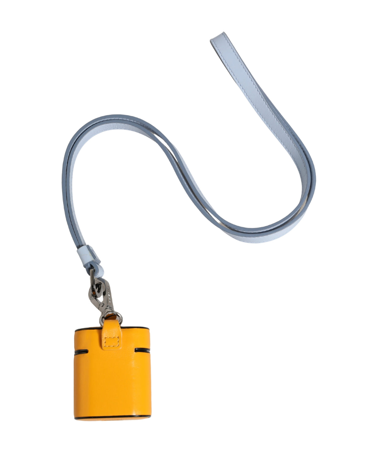 Dolce & Gabbana Case Yellow Leather Logo Flip Holder Strap Airpods